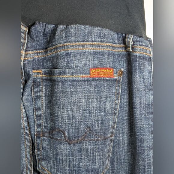 7 For All Mankind Maternity Jeans P Collection Straight Leg Over Belly Size 29 - Picture 3 of 11